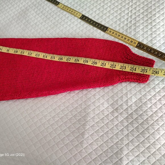 SHEILA RAYMOND CHUNKY KNITTED SWEATER HALO COLLAR DROP SHOULDER L/S RED MEDIUM - Picture 6 of 13